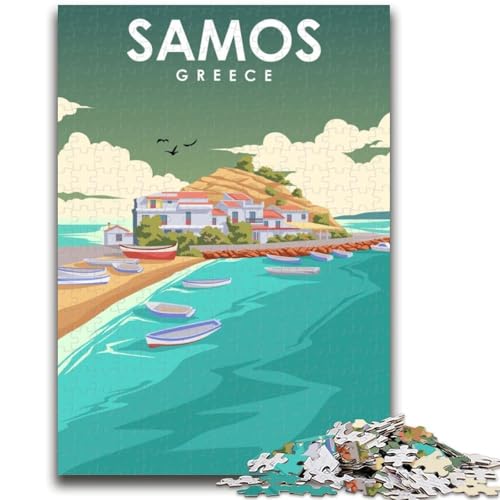 Samos, Griechenland, Inselkunst-Puzzle, 1000 Teile, für Teenager, Geschenke, perfekt für Spieleabende, buntes Spielzeug als Geschenk für zu Hause, 1000 Teile (50x75cm) von NYANBFKEA