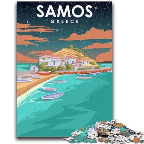 Samos, Griechenland, Reisekunst, 1000-teiliges Puzzle für Erwachsene und Jugendliche, Spielzeug, Lernspiele, Stressabbau, Wichtelgeschenke für Kinder ab 14 Jahren, 1000 Teile (50x75cm) von NYANBFKEA