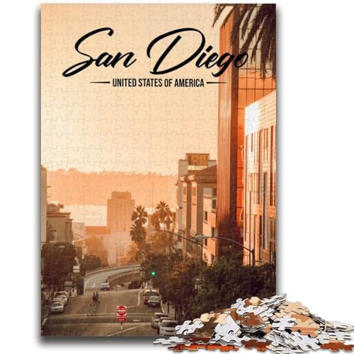 San Diego 1000-teiliges Puzzle für Teenager, Geschenke, pädagogisches Spielzeug zum Stressabbau, ganze Familie, 1000 Teile (50x75cm) von NYANBFKEA