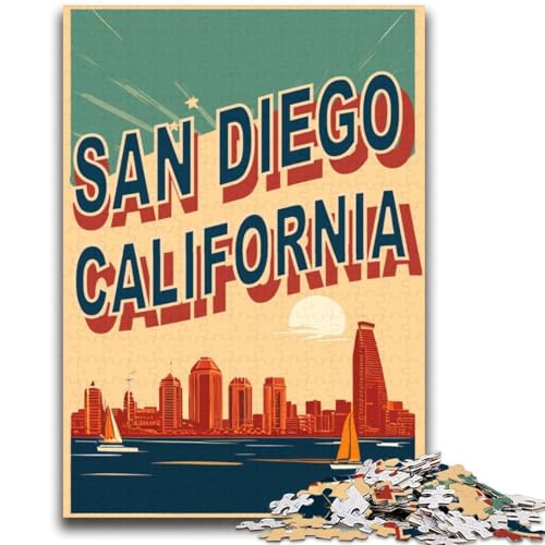 San Diego Waterfront Puzzle für Erwachsene 2000 Teile, Spielzeug Lernspiele Stressabbau Wichtelgeschenke für Kinder ab 14 Jahren 2000 Teile (70x100cm) von NYANBFKEA