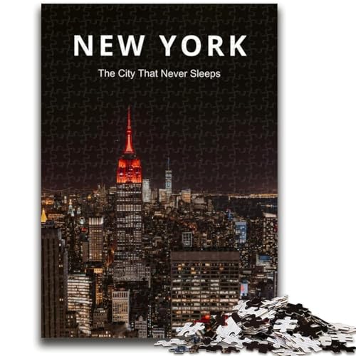 Tanznacht New York Art Puzzles für Erwachsene und Teenager, Puzzle zum Stressabbau, Staycation-Zeitvertreib, Stärkung der Liebe zwischen Paaren, 1000 Teile (50x75cm) von NYANBFKEA