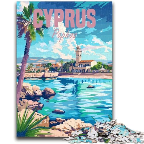 Zypern Paphos 1000-teiliges Puzzle für Jugendliche und Erwachsene, Stressabbau, schwierige Herausforderung für die Heimdekoration für 14+, 1000 Teile (50x75cm) von NYANBFKEA