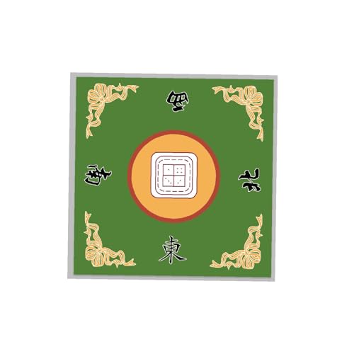 NYCBZ Mahjong-Tischmatte, Tischabdeckung, 31,50''x31,50'' Brettspielmatte, geräuschreduzierende Tischabdeckung for Legespiele, rot A(Green B) von NYCBZ