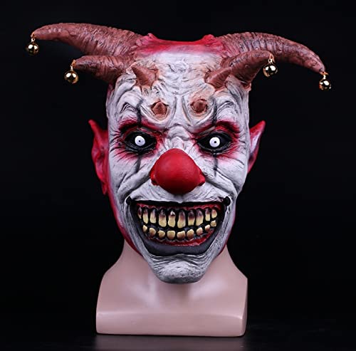 NYCK Clown Maske, Glocke, Seelenbeschwörung Kopfbedeckung, Grievant Geist, Lustige Und Lustige Halloween Scary Gesicht, Geisterhaus Requisite 1 von NYCK