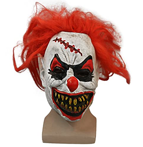 NYCK Clown Maske, Glocke, Seelenbeschwörung Kopfbedeckung, Grievant Geist, Lustige Und Lustige Halloween Scary Gesicht, Geisterhaus Requisite 8 von NYCK