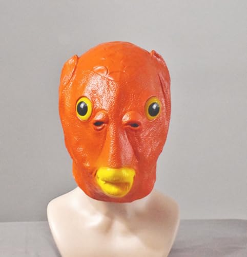 NYCK Halloween Lustige Maske, Grüne Kopf Fisch Maske, Lustige Kopf Abdeckung, Sand Skulptur Monster Fisch Latex Maske 1 von NYCK