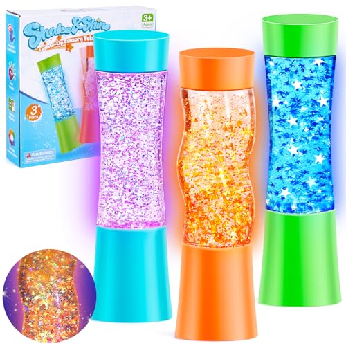 NYOBABE Leuchtende Flüssig Sanduhr Set, 3-Stück Sensorik Flaschen, Sensorik Spielzeug für Autisten & ADHS 3+, Lavalampe Kinder Fidget Toy, Anti Stress Spielzeug Geschenk für Kinder und Erwachsene NYOBABE Leuchtende Flüssig Sanduhr Set, 3-Stück Sensorik Flaschen, Sensorik Spielzeug für Autisten & ADHS 3+, Lavalampe Kinder Fidget Toy, Anti Stress Spielzeug Geschenk für Kinder und Erwachsene von NYOBABE