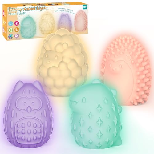NYOBABE 4-Stück Dekompression Sensorik Spielzeug, 2 in 1 Tierisches Sensory Light mit 4 Texturen und Beruhigend Lichteffekten, Kinder Entspannungshilfen, Stressabbau Autismus Spielzeug für 3+ Kinder NYOBABE 4-Stück Dekompression Sensorik Spielzeug, 2 in 1 Tierisches Sensory Light mit 4 Texturen und Beruhigend Lichteffekten, Kinder Entspannungshilfen, Stressabbau Autismus Spielzeug für 3+ Kinder von NYOBABE