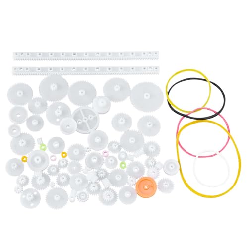 NYSUZHOUJI 75-teiliges Kunststoff-Zahnrad-Riemenscheiben-Schneckenwellen-Hülsen-Set, Motor-Spielzeug-Zubehör, Handarbeit, Roboter-Getriebe-Set NYSUZHOUJI 75-teiliges Kunststoff-Zahnrad-Riemenscheiben-Schneckenwellen-Hülsen-Set, Motor-Spielzeug-Zubehör, Handarbeit, Roboter-Getriebe-Set von NYSUZHOUJI