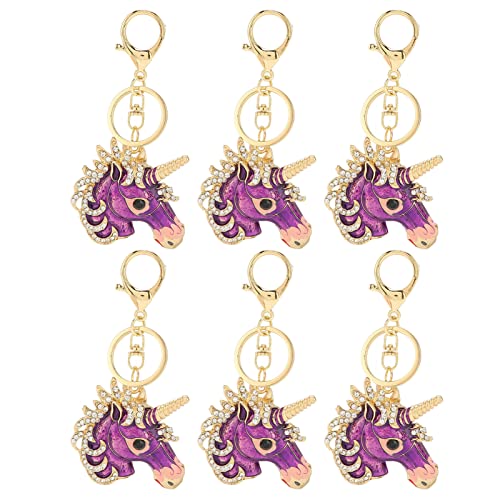NYSUZHOUJI Animal Keychain süße schöne dekorative Tasche Anhänger Schmuck Geschenke 6pcs (Lila) von NYSUZHOUJI