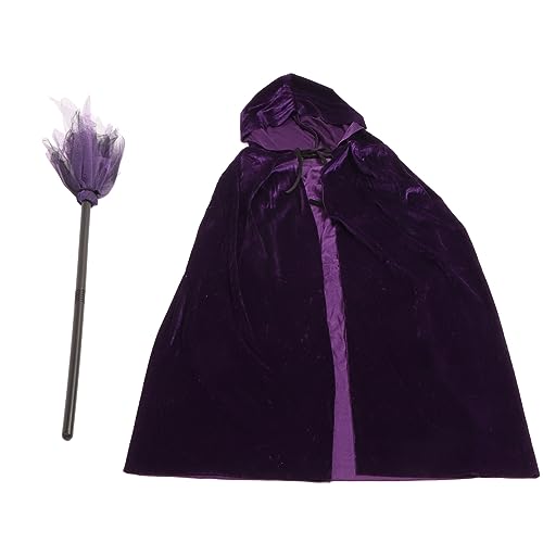 NYSUZHOUJI Lila Zauberer-Umhang mit Kapuze, weicher, bequemer Samtumhang mit Kapuze, Zaubererbesen, Halloween-Kostüme für Cosplay NYSUZHOUJI Lila Zauberer-Umhang mit Kapuze, weicher, bequemer Samtumhang mit Kapuze, Zaubererbesen, Halloween-Kostüme für Cosplay von NYSUZHOUJI