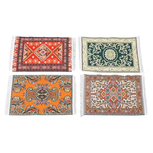 Puppenhaus Miniaturteppiche luxuriöses Blumendesign ideal für 3 6 -Zoll -Puppen Velvet Spielzeugmöbel Teppiche von NYSUZHOUJI