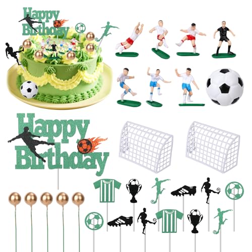 40 Stück Tortendeko Fussball,Tortenaufleger Fussball Deko und Kuchen Deko für Muffins,Tortendeko Geburtstag,Desserts,Fußball Cupcake Topper,Kindergeburtstag,Herrenkuchendekorationen von NYTGAH