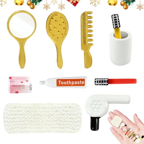 10 Stück Miniatur Toilettenartikel Set, Miniatur Puppenhaus Zahnbürste Set, Miniatur Puppenhaus Zubehör, Miniatur Wichtel Zubehör, Weihnachten Deko für Puppenhaus Badezimmer 10 Stück Miniatur Toilettenartikel Set, Miniatur Puppenhaus Zahnbürste Set, Miniatur Puppenhaus Zubehör, Miniatur Wichtel Zubehör, Weihnachten Deko für Puppenhaus Badezimmer von NYZQIW