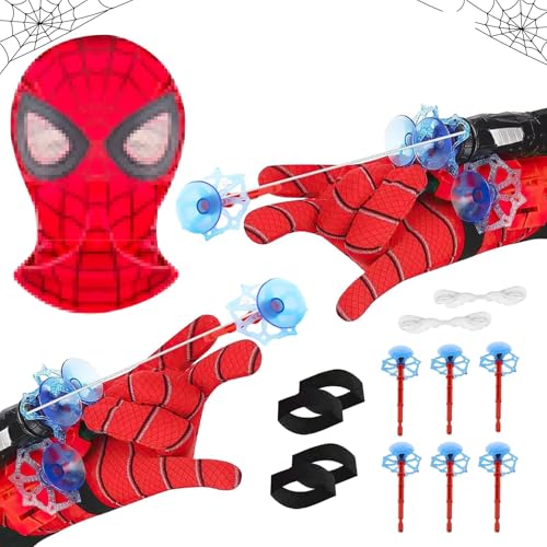 NYZQIW 2 Set Spider Launcher Handschuh, Kids Super Spider Launcher, Spiderm Web Shooter, Handgelenk Spielzeug Set, Kids Spider Hero Launcher Spielzeug, für Spider Cosplay Spider Geschenk von NYZQIW