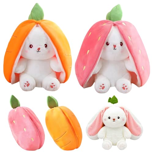 NYZQIW 2 Stück Osterhase Plüschtier, Gefülltes Kaninchen mit Karotten und Erdbeeren, Hasen Verstecken, Osterhase Stofftier, Hase Kuscheltier Plüschtiere, Hasenpuppe Geschenk für Kinder NYZQIW 2 Stück Osterhase Plüschtier, Gefülltes Kaninchen mit Karotten und Erdbeeren, Hasen Verstecken, Osterhase Stofftier, Hase Kuscheltier Plüschtiere, Hasenpuppe Geschenk für Kinder von NYZQIW