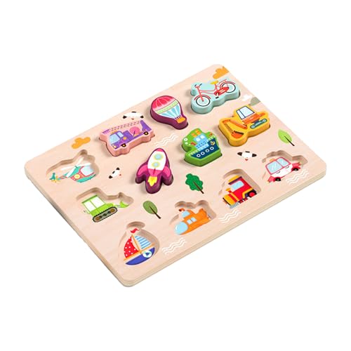 Holzrätsel Für Kinder Vorschulalter/Fahrzeug Obstthemen Mit Stiftstücken Spaßtischspiel von NZHBOAM