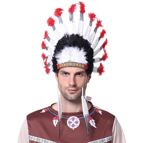 NZHBOAM Indianer Stirnband Indisches Kostümzubehör Ethnische Schmuckzubehör Federkopfschmuck Für Maskeraden NZHBOAM Indianer Stirnband Indisches Kostümzubehör Ethnische Schmuckzubehör Federkopfschmuck Für Maskeraden von NZHBOAM