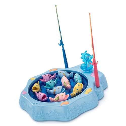 NZHBOAM Multiplayer Angelspiel Für Kinder Bieten Eine Rotierende Basis Mit 10 Fischen Für Kinder Die Die Koordination Verbessern von NZHBOAM