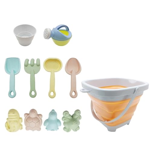 NZHBOAM Strandsandspielzeugset Für Kleinkind Mit Faltbarem Eimer Gießen Können Rakes Und Fischformen Für Einfallsreiches Spiel 11pcs Schaufeln NZHBOAM Strandsandspielzeugset Für Kleinkind Mit Faltbarem Eimer Gießen Können Rakes Und Fischformen Für Einfallsreiches Spiel 11pcs Schaufeln von NZHBOAM