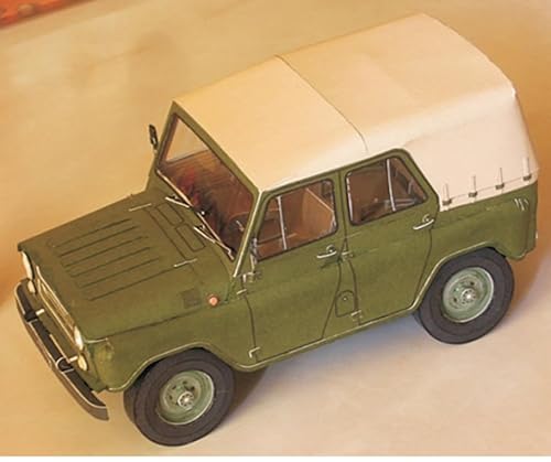 NZPOST UAZ-469 Kozlik (Ziege) Jeep, Maßstab 1:25, Maßstab 1:25, Bastelpapier, Modellbausatz (zerlegtes Set) von NZPOST