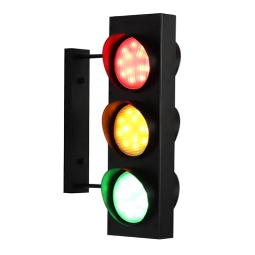 NZVZGKTNTW Bremslichtlampe, Wandmontage Im Industriestil, Dekorative Ampeln, Verkehrsschilder for Autos Und Fußgänger for Drinnen Und Draußen(Double-Sided with Remote Control) von NZVZGKTNTW