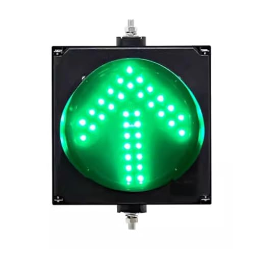 NZVZGKTNTW Industrielle Ampelanlagen Mit Sonnenschutz, Ampelanlagen Mit Rotem Kreuz Und Grünem Pfeil, Kreisförmige Gelbe Ampelanlagen for Mautstellen, Autowaschanlagen,(Green Arrow,200mm) von NZVZGKTNTW