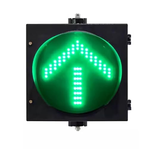 NZVZGKTNTW Industrielle Ampelanlagen Mit Sonnenschutz, Ampelanlagen Mit Rotem Kreuz Und Grünem Pfeil, Kreisförmige Gelbe Ampelanlagen for Mautstellen, Autowaschanlagen,(Green Arrow,300mm) von NZVZGKTNTW