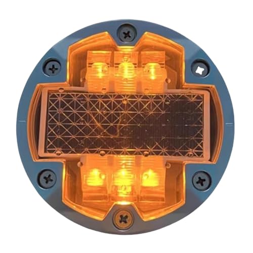 NZVZGKTNTW LED-Ampel, 2,4-g-drahtloses Synchrones Warnlicht, Gehäuse Aus Aluminiumlegierung, Gehwegwarnlicht, IP67 Wasserdicht, for Gehwege/Gartenwege(Yellow) von NZVZGKTNTW