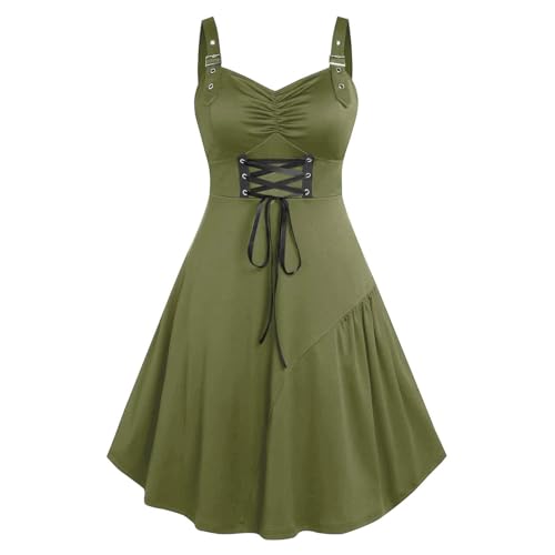 NZYIHAO Damen Mittelalter Kleid Ärmellos mit Schnürung Gesmokt A-Linie Renaissance Kleider Hexenkostüm Gothic Kleidung Piratenkostüm Halloween Kostüm NZYIHAO Damen Mittelalter Kleid Ärmellos mit Schnürung Gesmokt A-Linie Renaissance Kleider Hexenkostüm Gothic Kleidung Piratenkostüm Halloween Kostüm von NZYIHAO