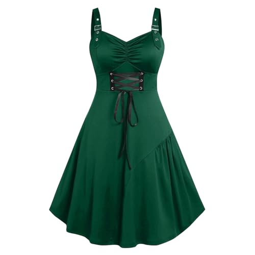 NZYIHAO Damen Mittelalter Kleid Ärmellos mit Schnürung Gesmokt A-Linie Renaissance Kleider Hexenkostüm Gothic Kleidung Piratenkostüm Halloween Kostüm NZYIHAO Damen Mittelalter Kleid Ärmellos mit Schnürung Gesmokt A-Linie Renaissance Kleider Hexenkostüm Gothic Kleidung Piratenkostüm Halloween Kostüm von NZYIHAO
