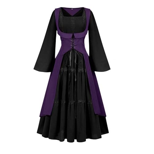 NZYIHAO Gothic Kleidung Damen Mittelalter Renaissance Kleid Trompetenärmel Vintage Kleider Karneval Kostüm Piraten Cosplay Outfit mit Lace Up NZYIHAO Gothic Kleidung Damen Mittelalter Renaissance Kleid Trompetenärmel Vintage Kleider Karneval Kostüm Piraten Cosplay Outfit mit Lace Up von NZYIHAO