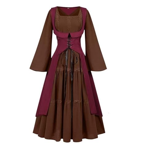 NZYIHAO Gothic Kleidung Damen Mittelalter Renaissance Kleid Trompetenärmel Vintage Kleider Karneval Kostüm Piraten Cosplay Outfit mit Lace Up NZYIHAO Gothic Kleidung Damen Mittelalter Renaissance Kleid Trompetenärmel Vintage Kleider Karneval Kostüm Piraten Cosplay Outfit mit Lace Up von NZYIHAO