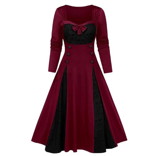 NZYIHAO Renaissance Kostüm Frauen mit Langarm Gothic Kleid Damen Mittelalter Kleidung für Halloween Karneval Patchwork Renaissance Kostüm Viktorianisches Kleider NZYIHAO Renaissance Kostüm Frauen mit Langarm Gothic Kleid Damen Mittelalter Kleidung für Halloween Karneval Patchwork Renaissance Kostüm Viktorianisches Kleider von NZYIHAO