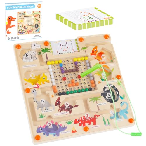 NZZVNZ Magnetspiel Labyrinth, Magnetische Farbe und Zahl Labyrinth Board ab 3-6 Jahre, Lernen Sortierspiel Dinosaurier Magnetspiel für Kinder, Lernspiele Motorikspielzeug für Kinder Jungen Mädchen NZZVNZ Magnetspiel Labyrinth, Magnetische Farbe und Zahl Labyrinth Board ab 3-6 Jahre, Lernen Sortierspiel Dinosaurier Magnetspiel für Kinder, Lernspiele Motorikspielzeug für Kinder Jungen Mädchen von NZZVNZ