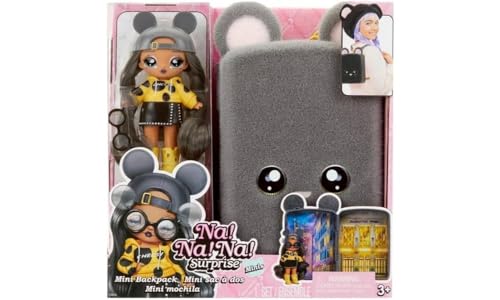 Na Na Na Surprise Mini Backpack Serie 2 - Marisa Maus - Modepuppe und Flauschiger Grauer Mausrucksack - Toll für Kinder ab 4 Jahren von Na! Na! Na! Surprise