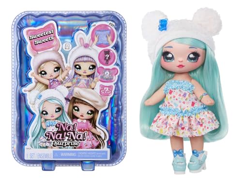 Na Na Na Surprise Sweetest Sweets - Brianna Bear - 19 cm Weiche Modepuppe - Bewegliche Puppe im Bären-Look, Schuhen und Bürste - Mystery Verpackung, Konfetti-Überraschung - für Kinder ab 5 Jahren von Na! Na! Na! Surprise