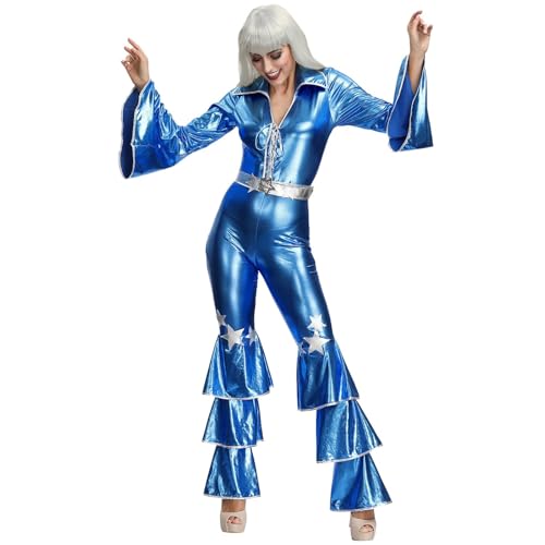 NaLatia Abba Disco Kostüm für Damen Disco Musik, Musikgruppen, Sänger, Jahrzehnte - Kostüm für Erwachsene & Verkleidung für Partys, Karneval & Halloween - Blau NaLatia Abba Disco Kostüm für Damen Disco Musik, Musikgruppen, Sänger, Jahrzehnte - Kostüm für Erwachsene & Verkleidung für Partys, Karneval & Halloween - Blau von NaLatia