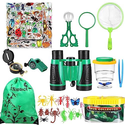 Nabance Draussen Forscherset 23 Stk Outdoor Exploration Spielzeug Draussen Forscherset mit Insektenaufkleber Kinder Fernglas Kompass Bug Catcher Schmetterlingsnetz Für Jungen Mädchen Wandern Abenteuer Nabance Draussen Forscherset 23 Stk Outdoor Exploration Spielzeug Draussen Forscherset mit Insektenaufkleber Kinder Fernglas Kompass Bug Catcher Schmetterlingsnetz Für Jungen Mädchen Wandern Abenteuer von Nabance