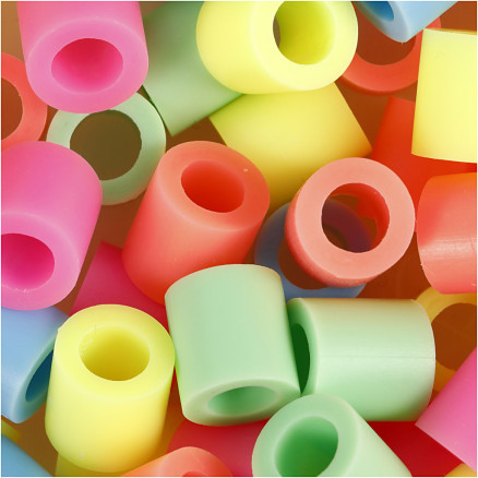 Bügelperlen, Größe 10x10 mm, Lochgröße 5,5 mm, JUMBO, Pastellfarben, 3200 sort./ 1 Pck von Nabbi