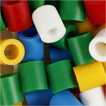 Bügelperlen, Größe 10x10 mm, Lochgröße 5,5 mm, JUMBO, Standard-Farben, 1000 sort./ 1 Pck von Nabbi