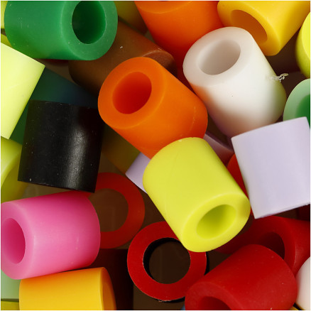 Bügelperlen, Größe 10x10 mm, Lochgröße 5,5 mm, JUMBO, Zusätzliche Farben, 2450 sort./ 1 Eimer von Nabbi