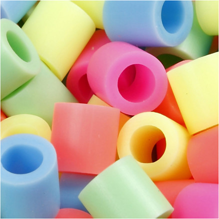Rohrperlen, Größe JUMBO mm, Größe 10x10 mm, Pastellfarben, 1000 Versch., Lochgröße 5,5 mm Rohrperlen, Größe JUMBO mm, Größe 10x10 mm, Pastellfarben, 1000 Versch., Lochgröße 5,5 mm von Nabbi