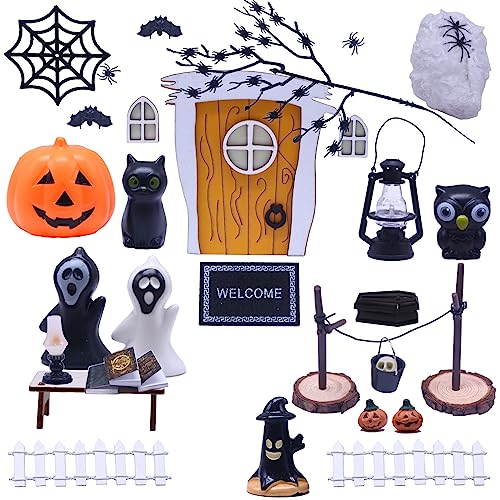 Halloween Puppenhaus Dekoration Miniatur gelb Holz Wichteltür Komplettset zubehör Garten Thema Spinne Fledermäuse Kürbis-Elfe Geist Halloween Party Dekoration… Halloween Puppenhaus Dekoration Miniatur gelb Holz Wichteltür Komplettset zubehör Garten Thema Spinne Fledermäuse Kürbis-Elfe Geist Halloween Party Dekoration… von Nabeta Deco