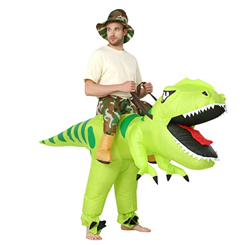 FXICH aufblasbares Dinosaurierkostüm für Erwachsene,aufblasbares Dinosaurierkostüm für Halloween,aufblasbares Kostüm für Fancy Dress,Rollenspiel,Party,Weihnachtskostüme,für 150-190cm von FXICH