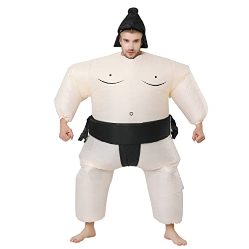 FXICH Sumo Wrestler Costume Inflatable Adults, Halloween Karneval Fasching Party Blow-Up Dress (Lustige Kostüme, Aufblasbare Spaßkostüm) 150-190cm (black) von FXICH