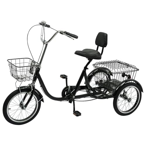 16 Zoll Dreirad für Erwachsene | Dreirad Fahrrad | Senioren Erwachsene 3 Räder Fahrrad Mit Zwei Korb und Rückenlehne, Laufrad Erwachsene für Einkaufen Reisen 16 Zoll Dreirad für Erwachsene | Dreirad Fahrrad | Senioren Erwachsene 3 Räder Fahrrad Mit Zwei Korb und Rückenlehne, Laufrad Erwachsene für Einkaufen Reisen von NadineDutol