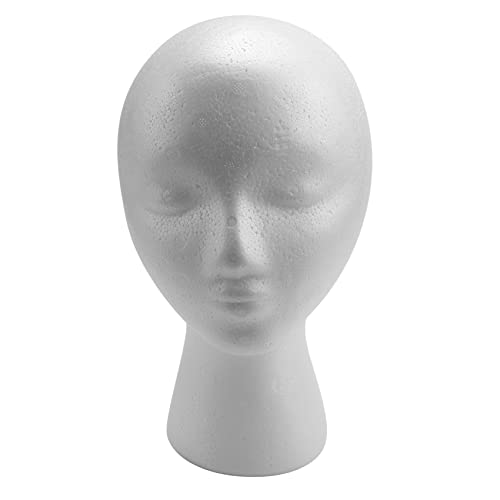 Nagoyuki 27,5 x 52 cm Schaufensterpuppe/Schaufensterpuppe, weiblicher Schaumstoffkopf (Polystyrol) für Mützen, Kopfhörer, Haarzubehör und Perücken Mannequin Foam von Nagoyuki