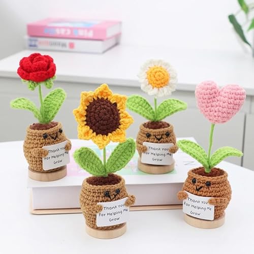 Nahida Pocket Hug Sonnenblume Crochet Doll with Positive Card – Danke Geschenk für Lehrer und Mütter. Kleine Geschenke für Schwestern, Kollegen, Beste Freundin Studenten。 (Alle) von Nahida