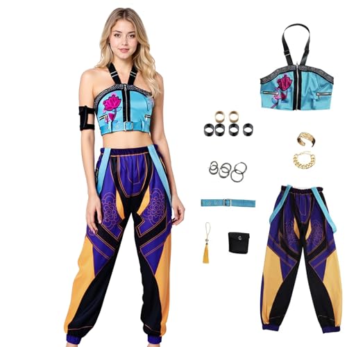 Nahzsai Dämonenjäger-Kostüm Zoey Rumi Mira, Cosplay, Popsänger, Damen, Halloween-Outfits mit Zubehör, Größe XL von Nahzsai